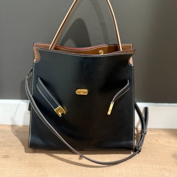 EUC | Tory Burch | Lee Radziwill Double Bag (large size) | Black | $700 - Picture 5 of 16